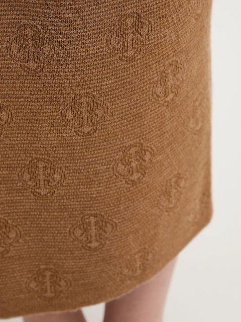 Gant spódnica wełniana kolor brązowy midi ołówkowa 4400204