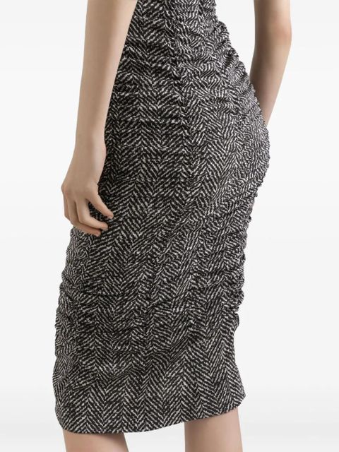 Dolce & Gabbana chevron strapless midi dress - Black