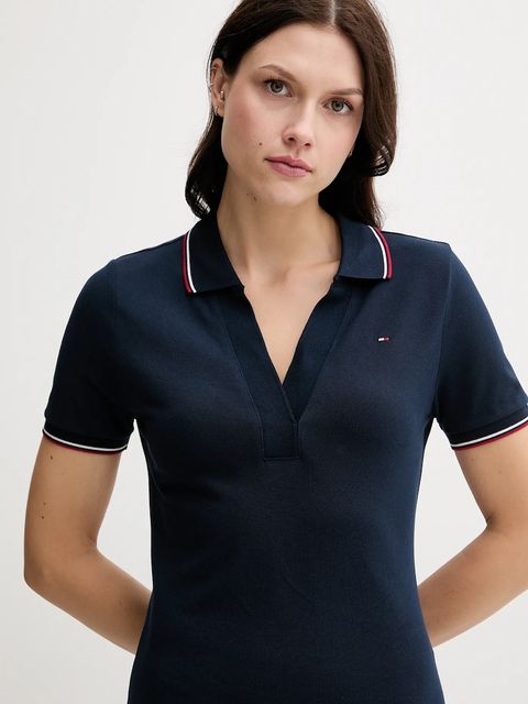 Tommy Hilfiger sukienka kolor granatowy mini dopasowana WW0WW45740