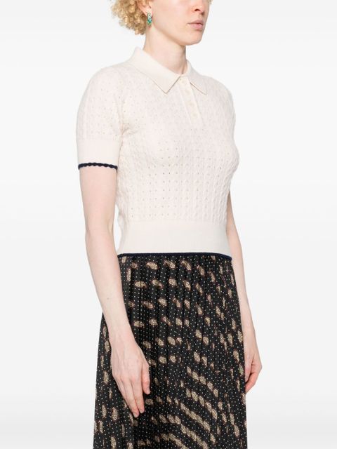 SANDRO knitted polo shirt - Neutrals