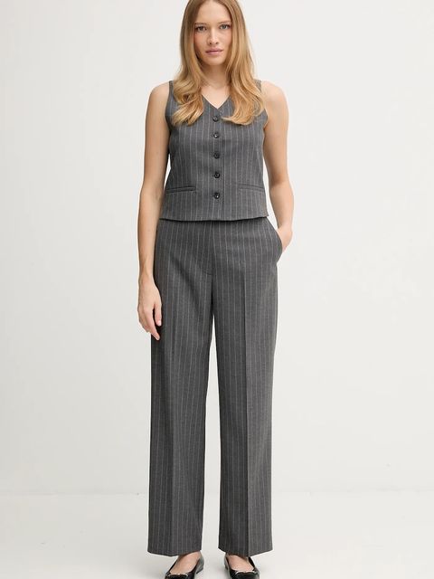 Tommy Hilfiger spodnie damskie kolor szary proste high waist WW0WW47550 - zdjęcie produktu nr 2