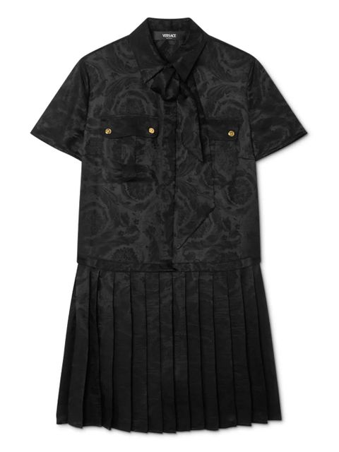 Versace Barocco Lavalli�re pleated mini dress - Black - zdjęcie produktu nr 1
