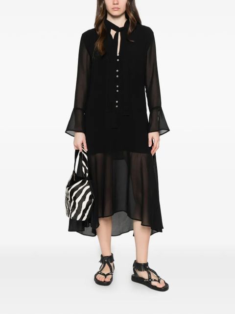 PINKO Georgette button front tie dress - Black - zdjęcie produktu nr 2