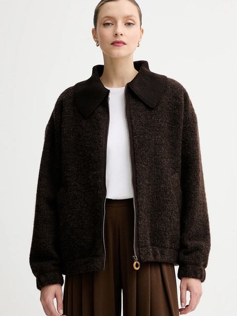 Sessun kurtka z dodatkiem wełny kolor brązowy przejściowa 25112012 - zdjęcie produktu nr 2