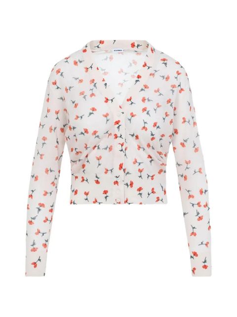 Jil Sander floral collared knitwear - White - zdjęcie produktu nr 1