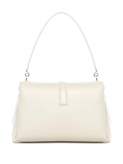 Ferragamo logo-buckle shoulder bag - White