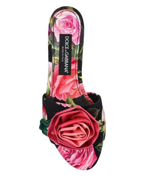 Dolce & Gabbana floral-motif slides - Black
