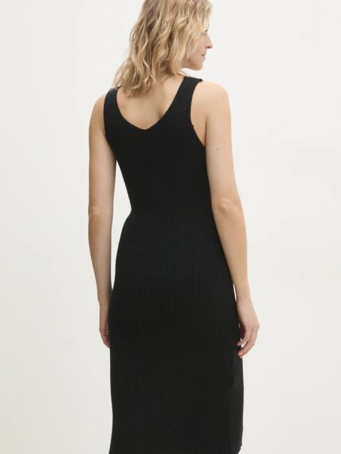 Answear.LAB sukienka i kardigan kolor czarny