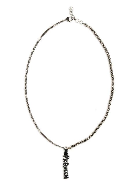 Alexander McQueen logo-pendant necklace - Silver - zdjęcie produktu nr 1