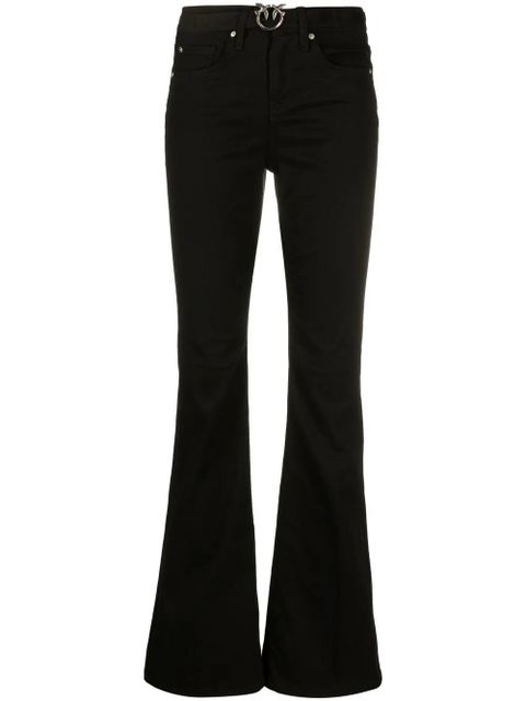 PINKO Love Birds-buckle flared trousers - Black - zdjęcie produktu nr 1