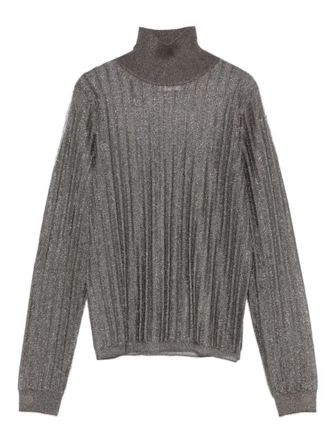 Alysi ribbed metallic top - Grey - zdjęcie produktu nr 1