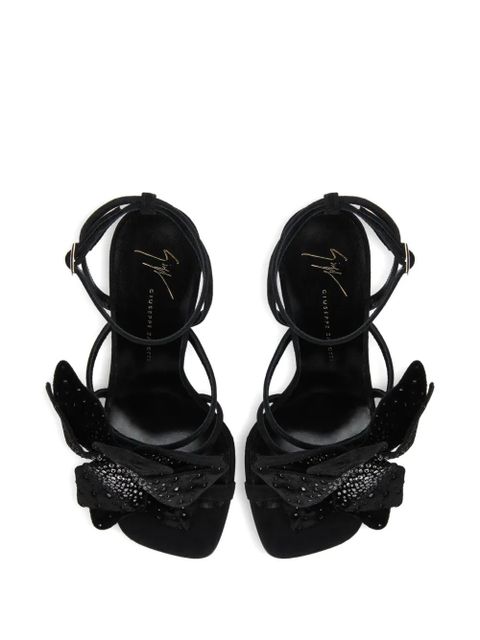 Giuseppe Zanotti 105mm Florant embellished-floral ankle-strap sandals - Black
