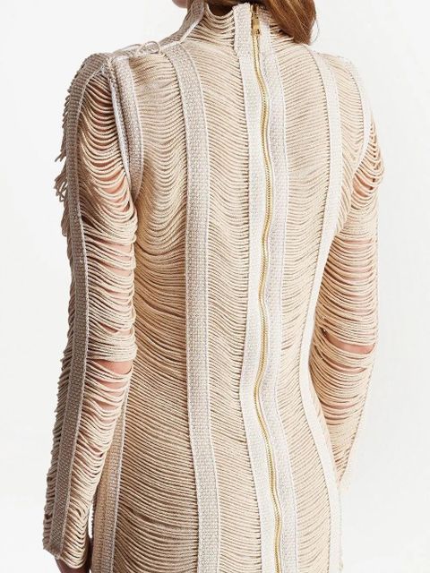 Balmain macramé-knit openwork minidress - Neutrals