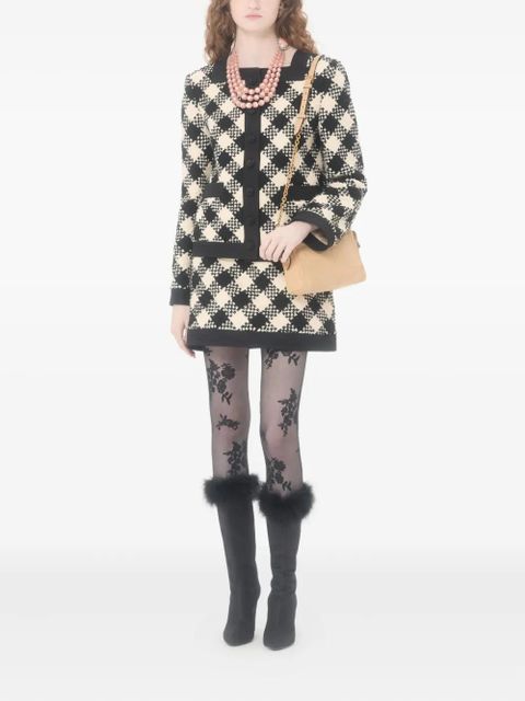 Valentino Garavani Damier tweed mini skirt - Black - zdjęcie produktu nr 2