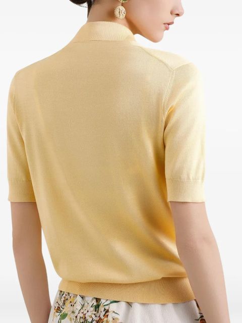 Dolce & Gabbana silk polo top - Yellow