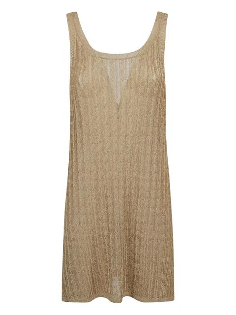 Prada metallic knitted mini dress - Gold - zdjęcie produktu nr 1