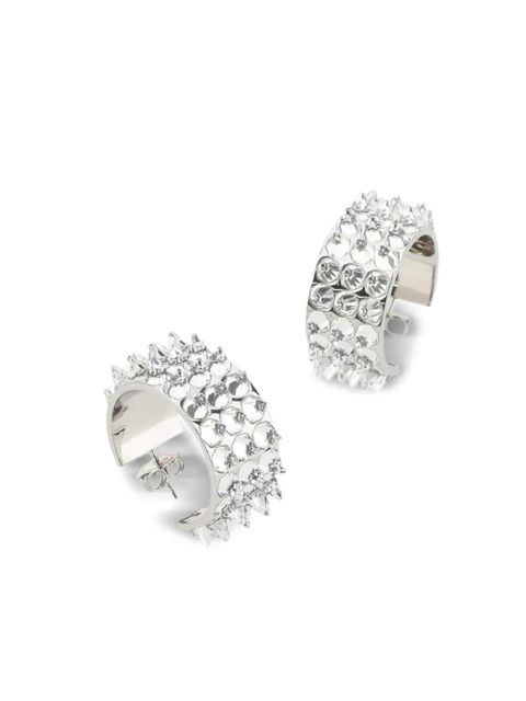 Amina Muaddi Karma hoop earrings - Silver - zdjęcie produktu nr 2