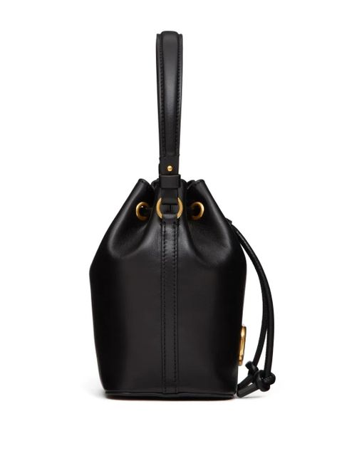Valentino Garavani mini VLogo Signature leather bucket bag - Black