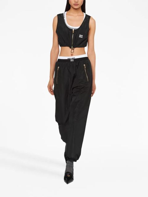 Miu Miu logo waistband track pants - Black