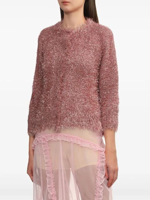 Simone Rocha tinsel-knit cardigan - Pink