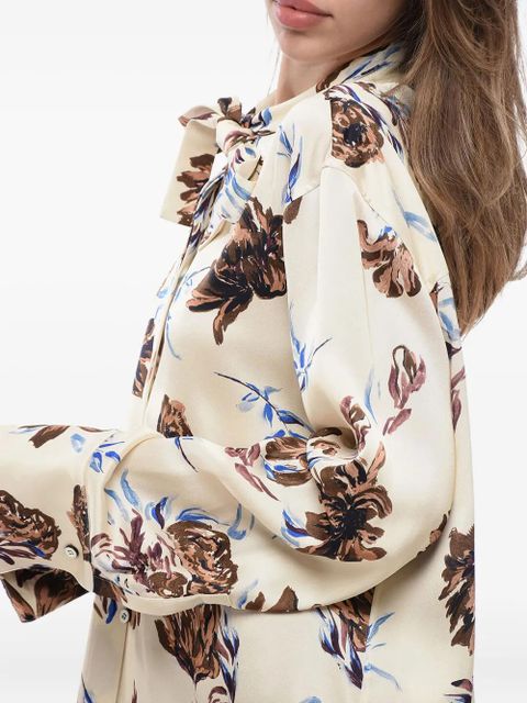 Jil Sander floral self-tie shirt - Neutrals