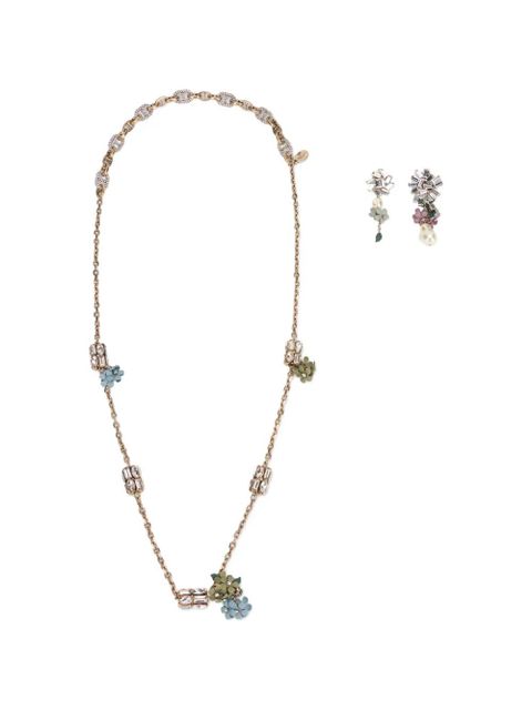 Weekend Max Mara floral stone necklace and earrings set - Gold - zdjęcie produktu nr 1
