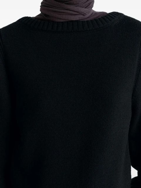 LEMAIRE side-slit sweater - Black