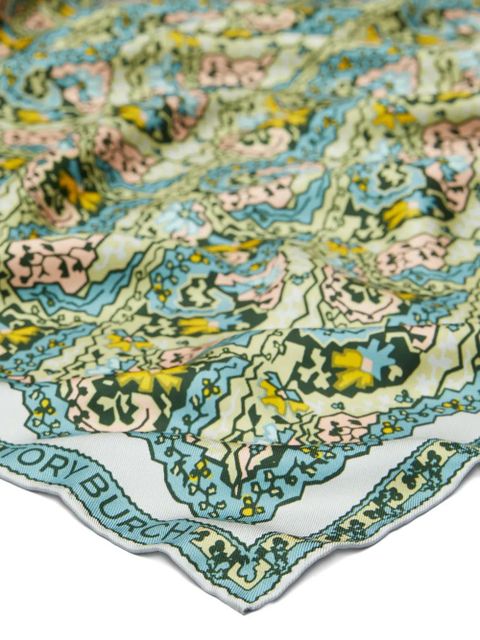 Tory Burch Dream paisley-pattern square scarf - Green - zdjęcie produktu nr 2