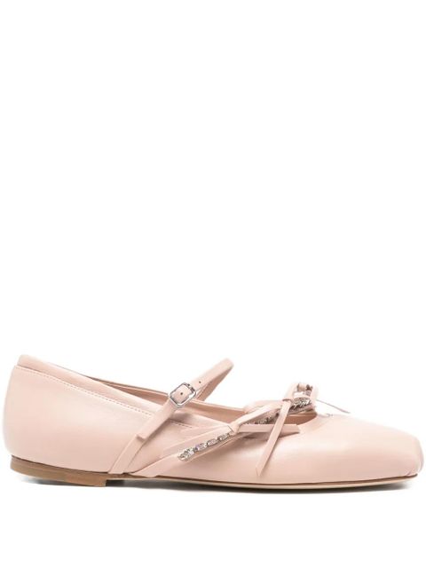 Jimmy Choo crystal-embellished ballet flats - Pink - zdjęcie produktu nr 1