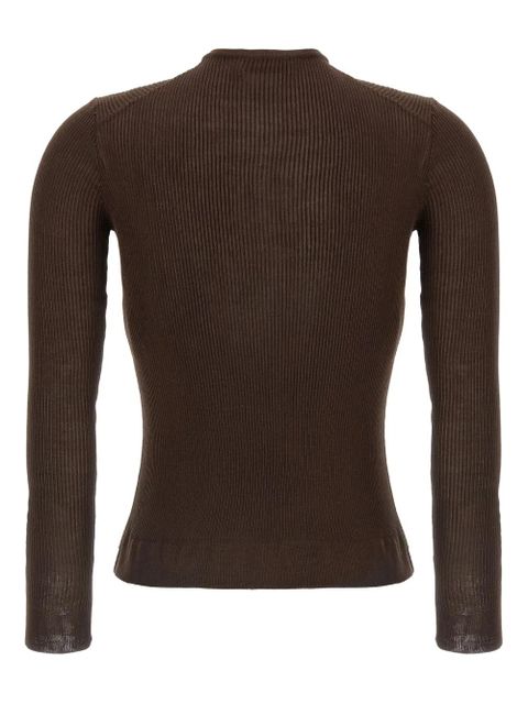 Magda Butrym ribbed silk sweater - Brown