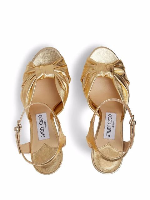 Jimmy Choo Heloise metallic-effect 120mm sandals - Gold - zdjęcie produktu nr 2