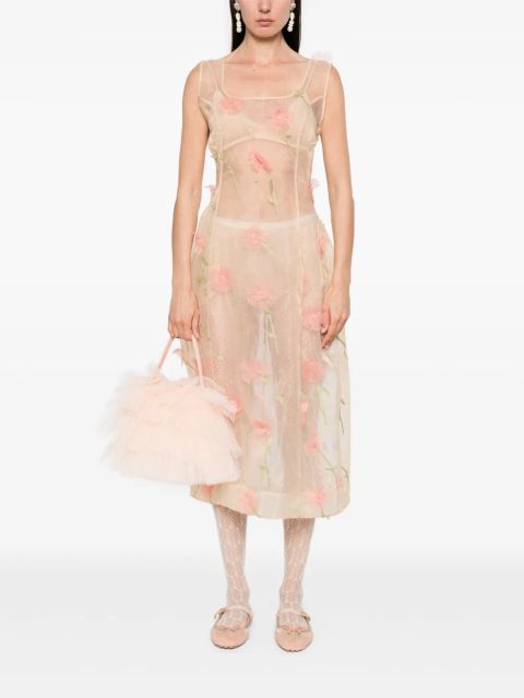 Simone Rocha spculpted carnation midi dress - Neutrals