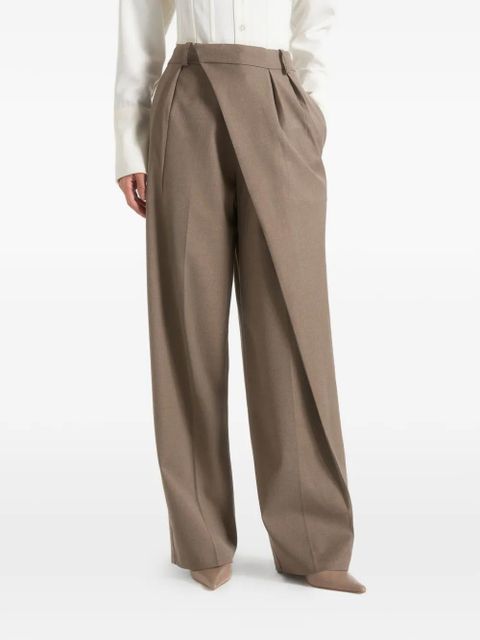 Manière De Voir Colette wrap-front pleated tailored trousers - Brown - zdjęcie produktu nr 1