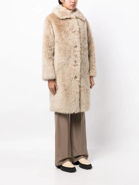 Yves Salomon button-up wool coat - Neutrals