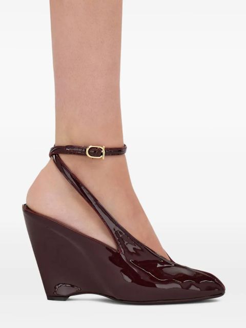 Ferragamo 90mm peep-toe wedge pumps - Purple