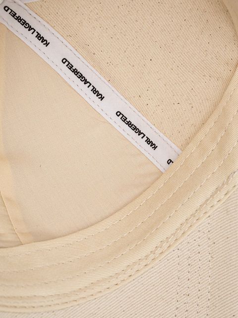 Karl Lagerfeld czapka z daszkiem bawełniana K/ESSENTIAL kolor beżowy z aplikacją A1W33071