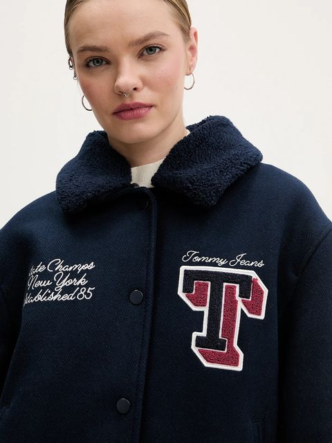 Tommy Jeans kurtka z dodatkiem wełny