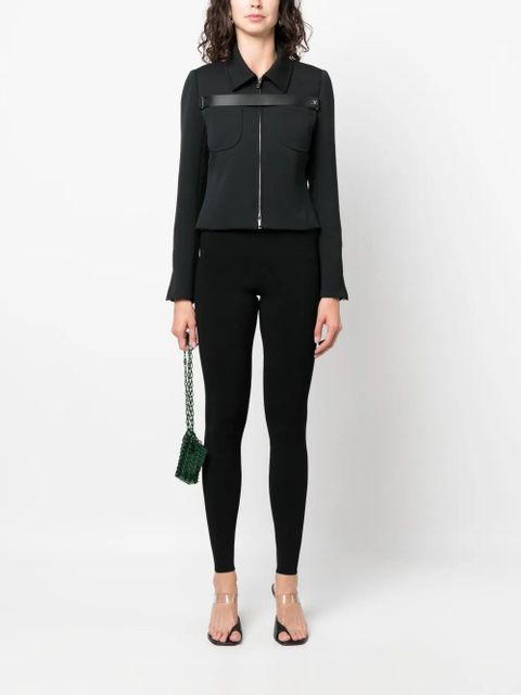 Rabanne logo-waistband leggings - Black