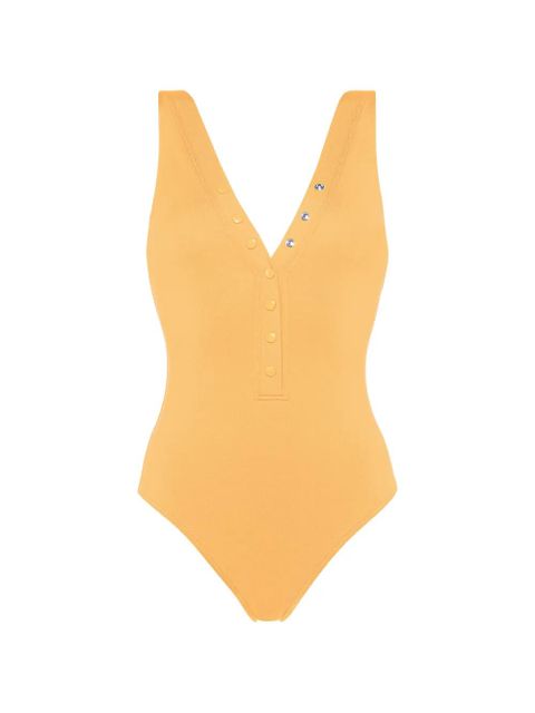 ERES v-neck buttoned one-piece swimsuit - Yellow - zdjęcie produktu nr 1