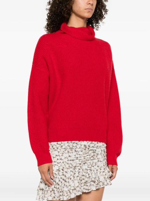 ISABEL MARANT turtleneck ribbed sweater - Red