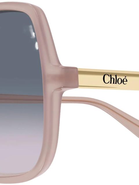 Chloé Eyewear oversized geometric-frame sunglasses - Neutrals