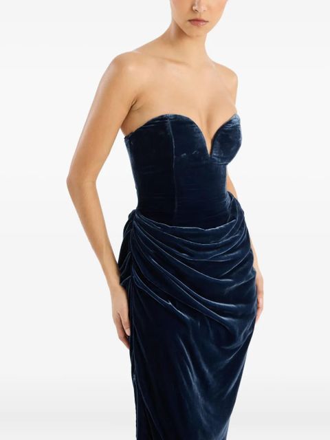 ROTATE BIRGER CHRISTENSEN velvet slit maxi dress - Blue - zdjęcie produktu nr 2