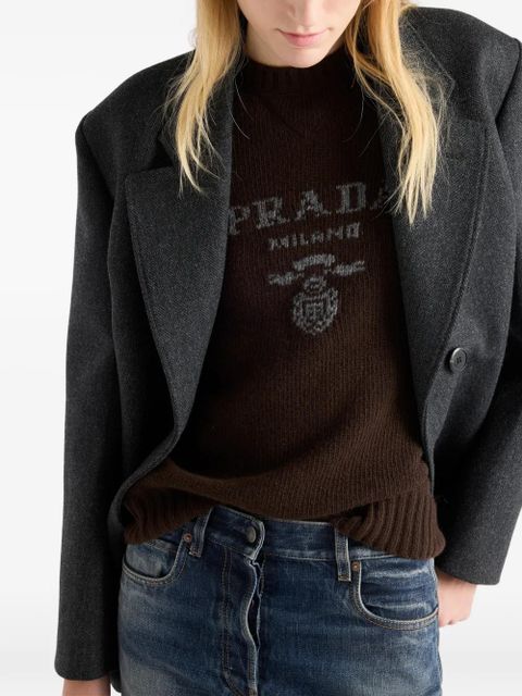 Prada logo crew-neck sweater - Brown