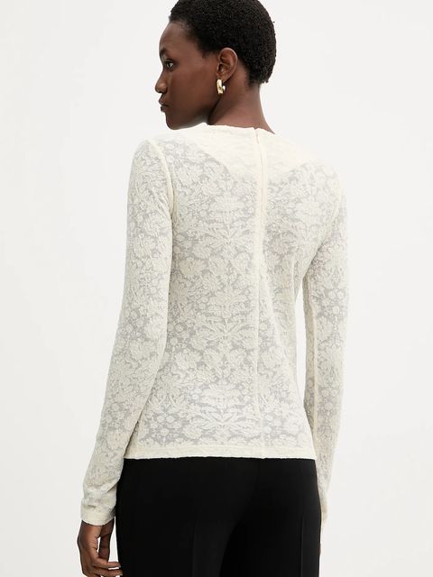 Pinko bluzka z dodatkiem wełny damska kolor beżowy gładka 105697 A2TW