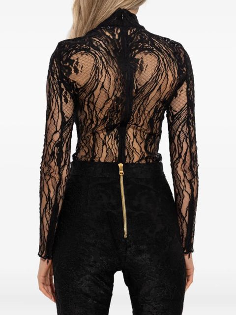 Balmain lace high-neck bodysuit - Black