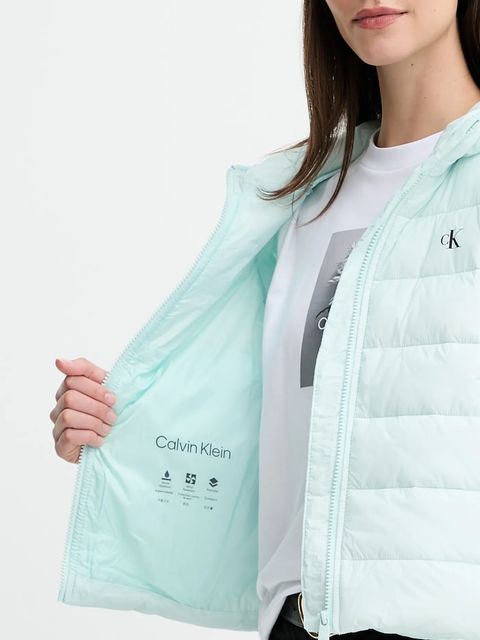 Calvin Klein Jeans kurtka kolor turkusowy przejściowa LV047C510G