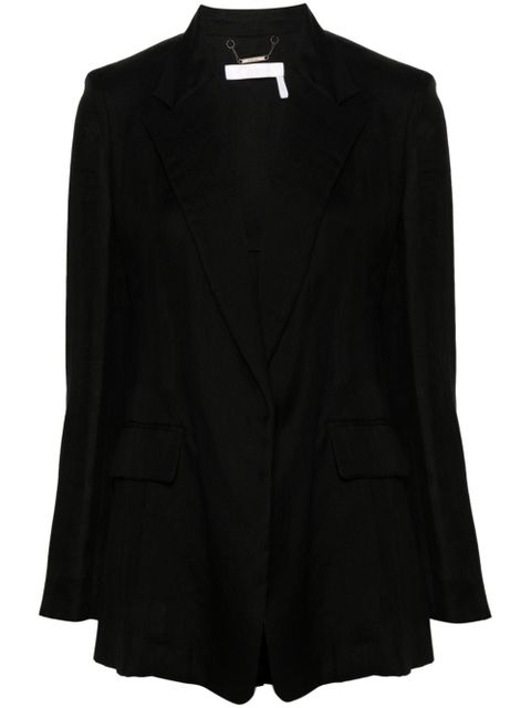 Chloé open-front ramie blazer - Black