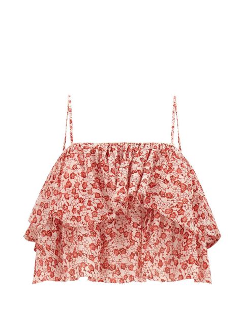 MARANT ÉTOILE Erisa ruffled top - Red - zdjęcie produktu nr 1