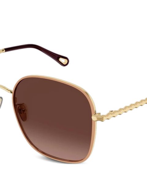 Chloé Eyewear oversized-frame sunglasses - Gold - zdjęcie produktu nr 2