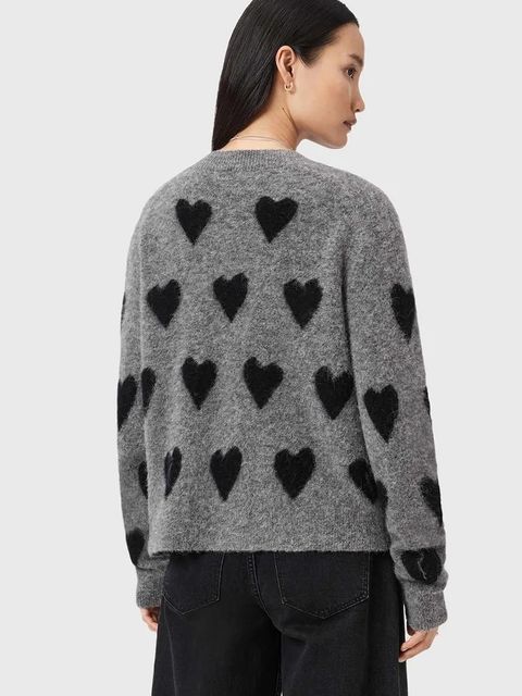 AllSaints kardigan z dodatkiem wełny AMORA kolor szary ciepły W042KC - zdjęcie produktu nr 2